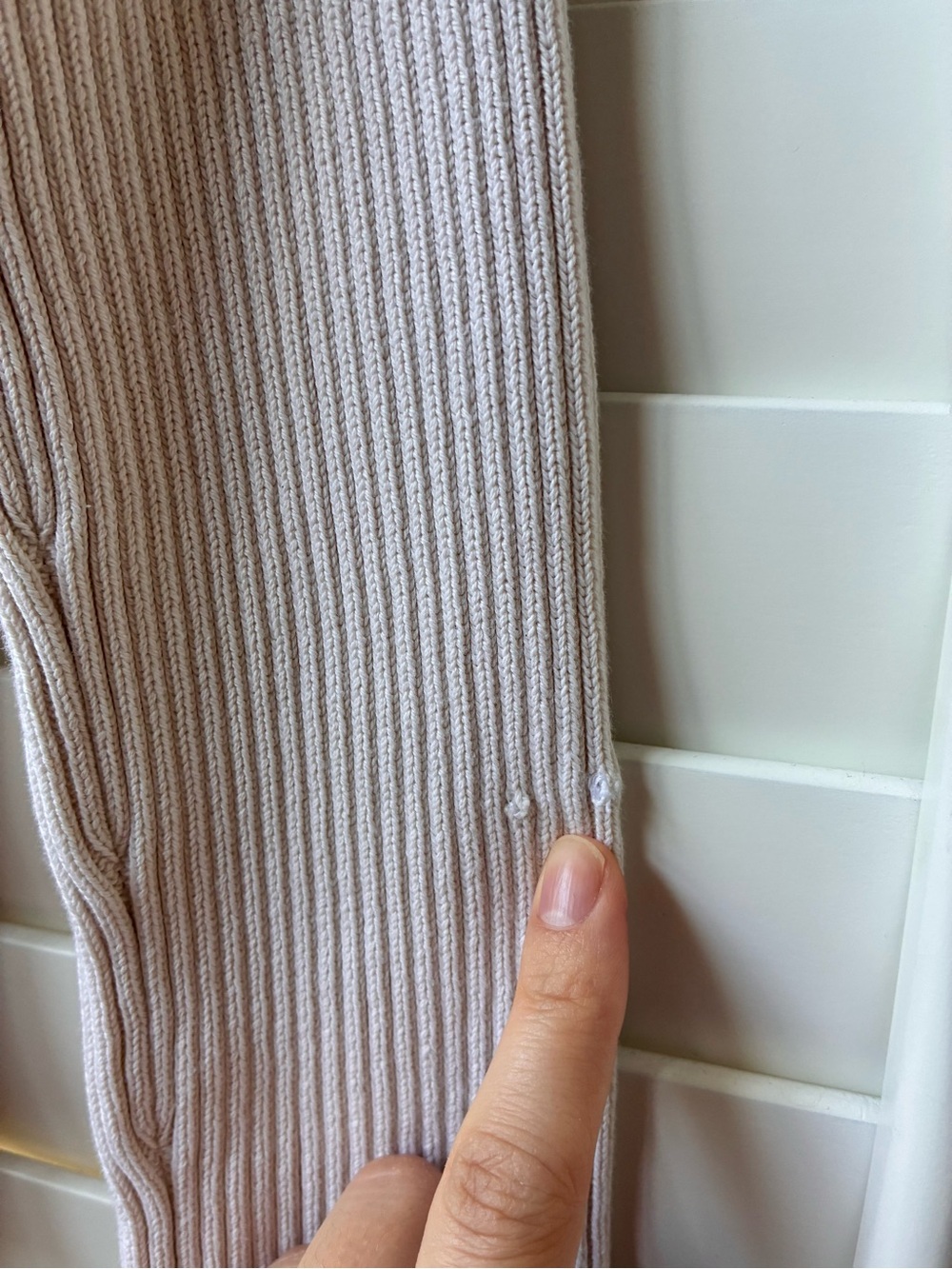 Vintage 80s polo jeans Ralph Lauren cream Rib-Knit Turtleneck Flag logo Patch S - Picture 14 of 14